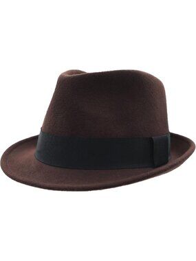 Stylish Men's Wool Felt Fedora Hat - Short Brim Winter Accessory for Cold